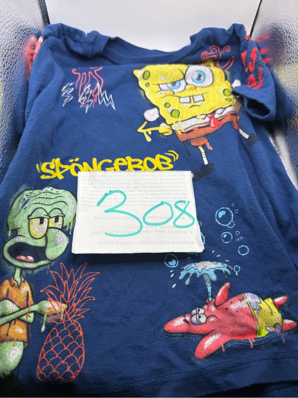 Kids Navy SpongeBob Graphic Tee - Cartoon Character Top